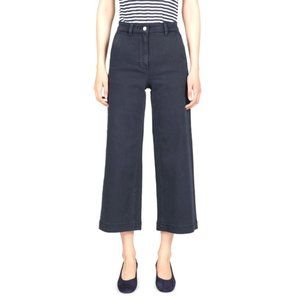 Everlane Wide Leg Crop Pant (Size 8) in Navy
